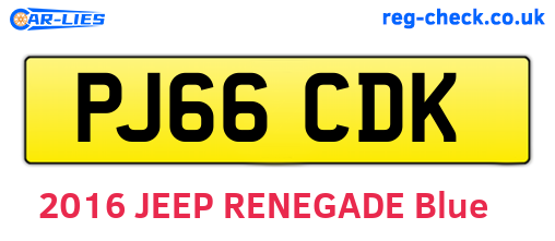 PJ66CDK are the vehicle registration plates.