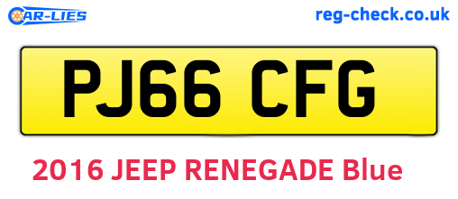 PJ66CFG are the vehicle registration plates.