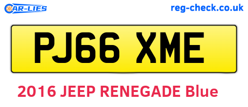 PJ66XME are the vehicle registration plates.