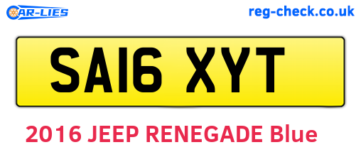 SA16XYT are the vehicle registration plates.