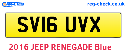 SV16UVX are the vehicle registration plates.