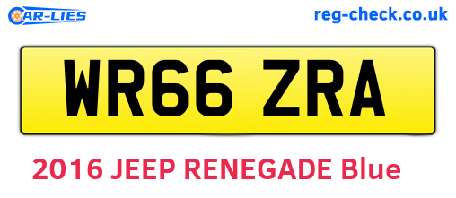 WR66ZRA are the vehicle registration plates.