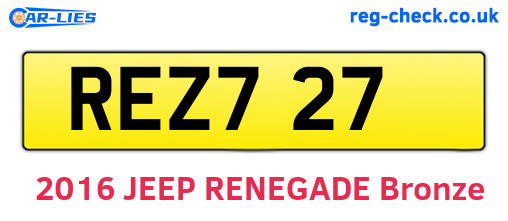 REZ727 are the vehicle registration plates.