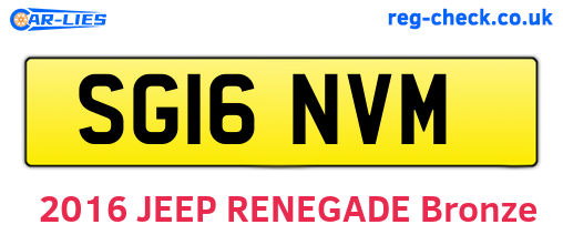 SG16NVM are the vehicle registration plates.