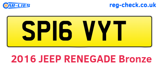 SP16VYT are the vehicle registration plates.