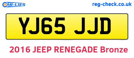 YJ65JJD are the vehicle registration plates.