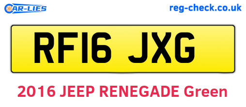 RF16JXG are the vehicle registration plates.