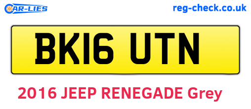 BK16UTN are the vehicle registration plates.