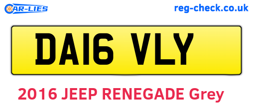 DA16VLY are the vehicle registration plates.