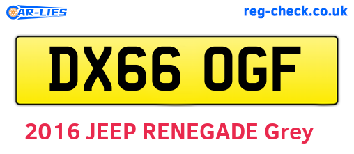 DX66OGF are the vehicle registration plates.