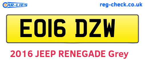 EO16DZW are the vehicle registration plates.