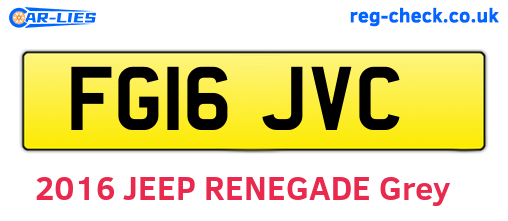 FG16JVC are the vehicle registration plates.