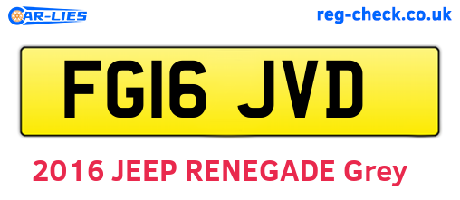 FG16JVD are the vehicle registration plates.
