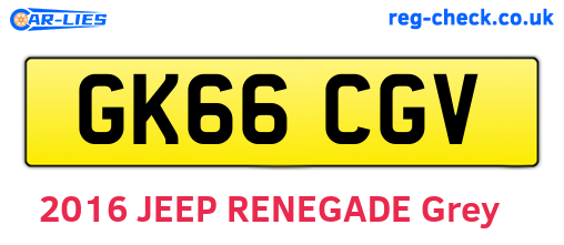 GK66CGV are the vehicle registration plates.