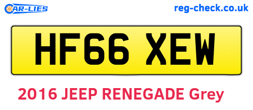 HF66XEW are the vehicle registration plates.