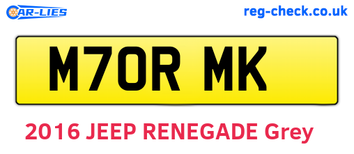 M70RMK are the vehicle registration plates.