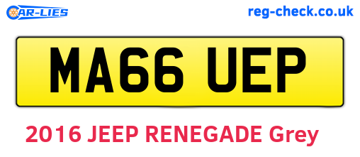 MA66UEP are the vehicle registration plates.