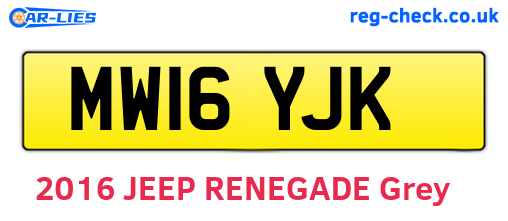 MW16YJK are the vehicle registration plates.