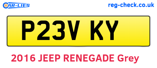 P23VKY are the vehicle registration plates.
