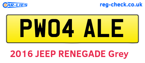 PW04ALE are the vehicle registration plates.