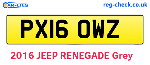 PX16OWZ are the vehicle registration plates.