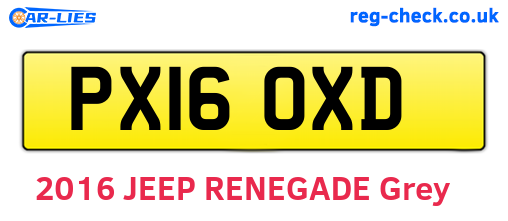 PX16OXD are the vehicle registration plates.