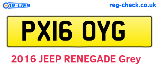 PX16OYG are the vehicle registration plates.