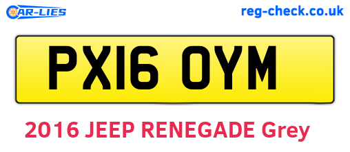 PX16OYM are the vehicle registration plates.