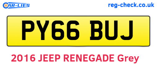 PY66BUJ are the vehicle registration plates.