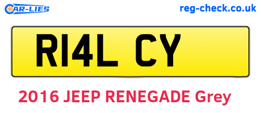R14LCY are the vehicle registration plates.