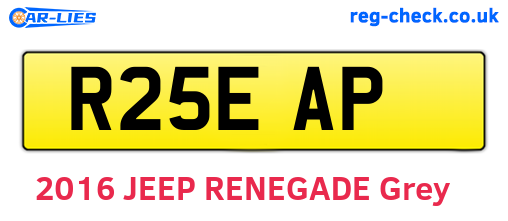 R25EAP are the vehicle registration plates.