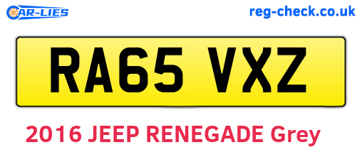 RA65VXZ are the vehicle registration plates.