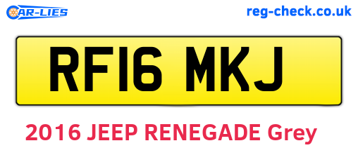 RF16MKJ are the vehicle registration plates.