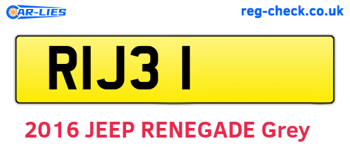 RIJ31 are the vehicle registration plates.