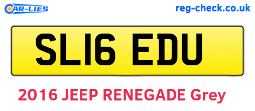 SL16EDU are the vehicle registration plates.