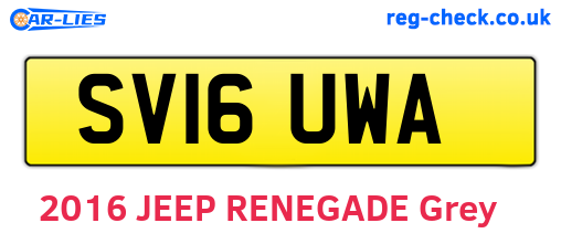 SV16UWA are the vehicle registration plates.