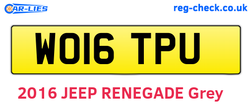 WO16TPU are the vehicle registration plates.