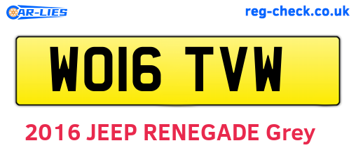 WO16TVW are the vehicle registration plates.