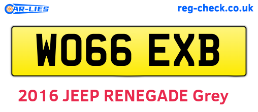 WO66EXB are the vehicle registration plates.