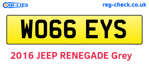 WO66EYS are the vehicle registration plates.