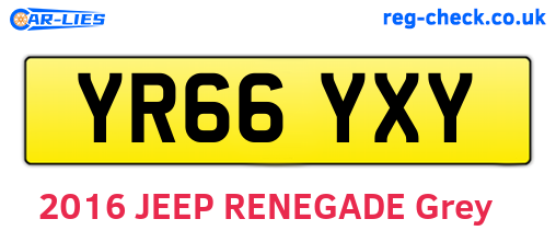 YR66YXY are the vehicle registration plates.
