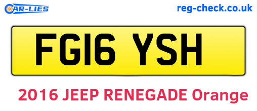 FG16YSH are the vehicle registration plates.