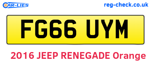 FG66UYM are the vehicle registration plates.