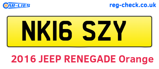 NK16SZY are the vehicle registration plates.