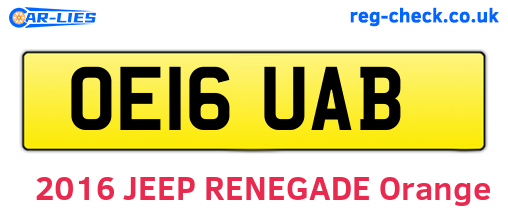 OE16UAB are the vehicle registration plates.