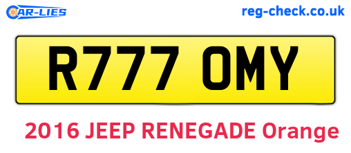R777OMY are the vehicle registration plates.
