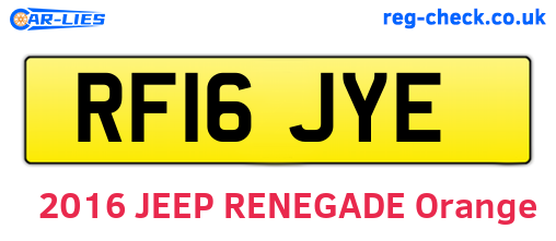 RF16JYE are the vehicle registration plates.