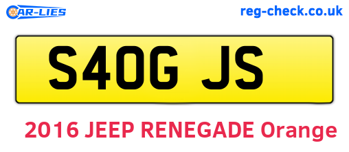 S40GJS are the vehicle registration plates.
