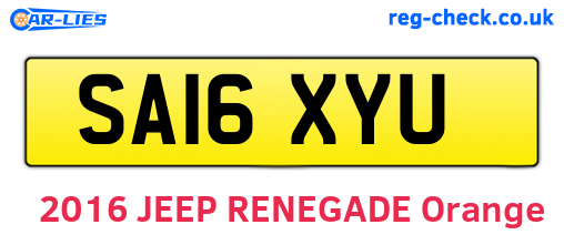 SA16XYU are the vehicle registration plates.