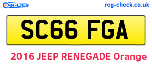 SC66FGA are the vehicle registration plates.